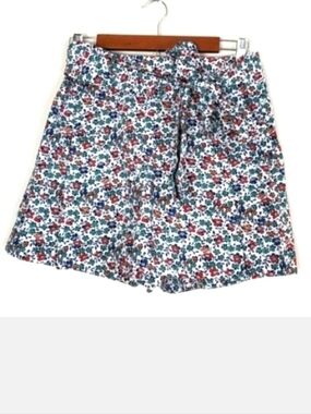 New J. Crew Floral Printed 3" Tie-Waist Short Size 6